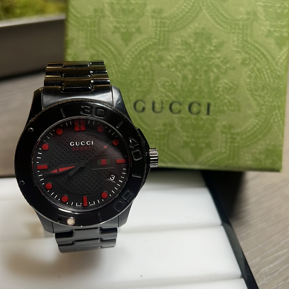 Gucci Men's YA126230 G-Timeless Black Stainless Steel Watch